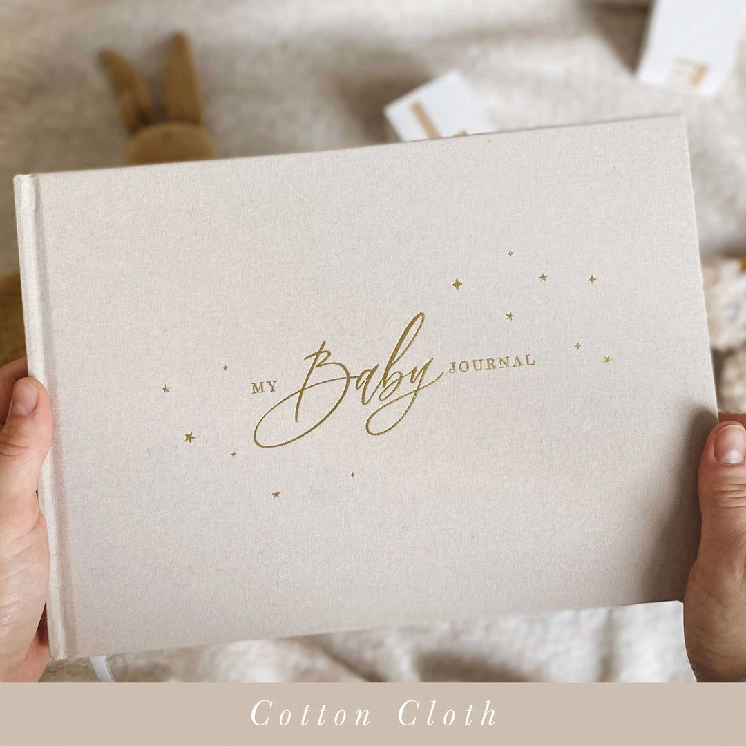 BLUSH & GOLD - BABY MEMORY BOOK - LUXURY CLOTH IVORY - Mabel & Fox