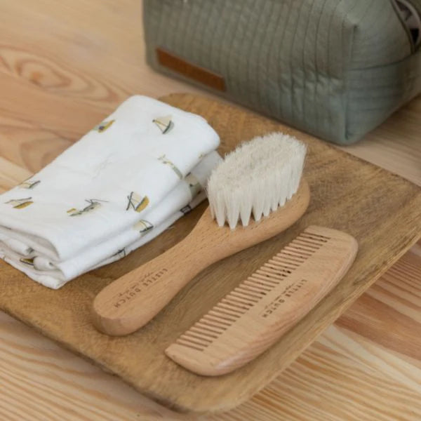 Little Dutch - Baby Brush & Comb Set - Brown - Mabel & Fox