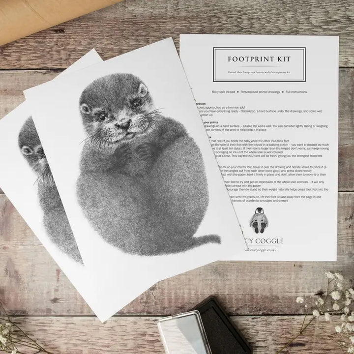 Lucy Coggle Designs - Baby Otter Footprint Kit - Mabel & Fox