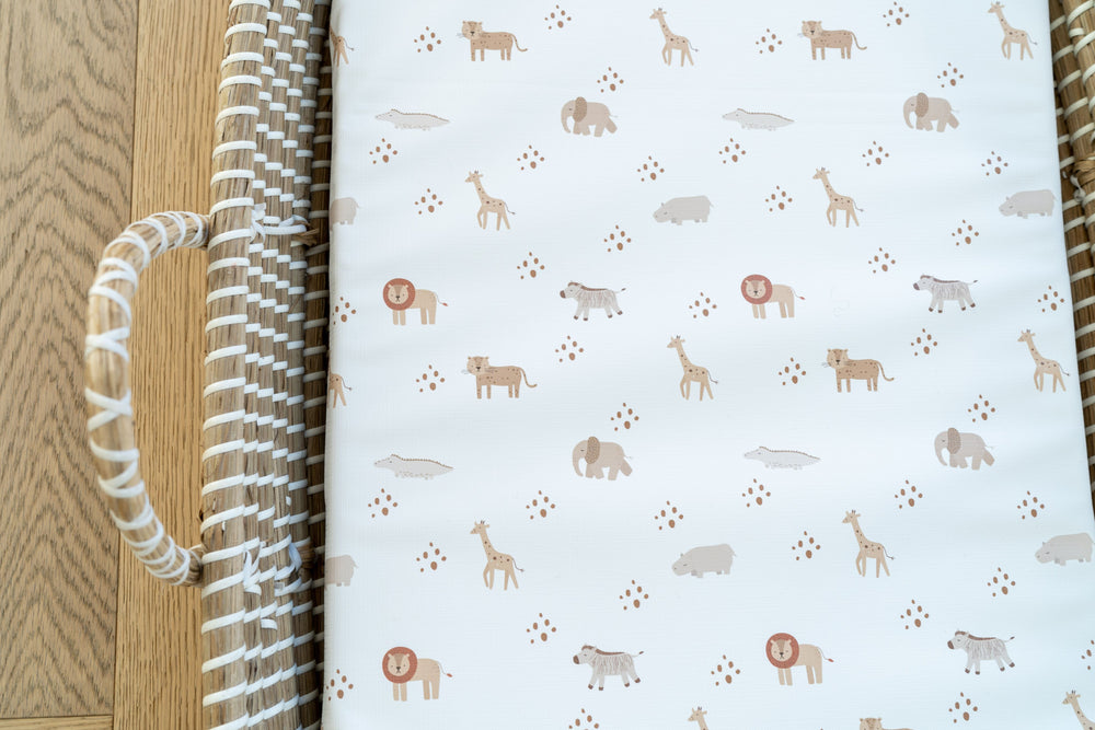 Mabel & Fox -  Basket Changing Mat - Boho Safari - Mabel & Fox