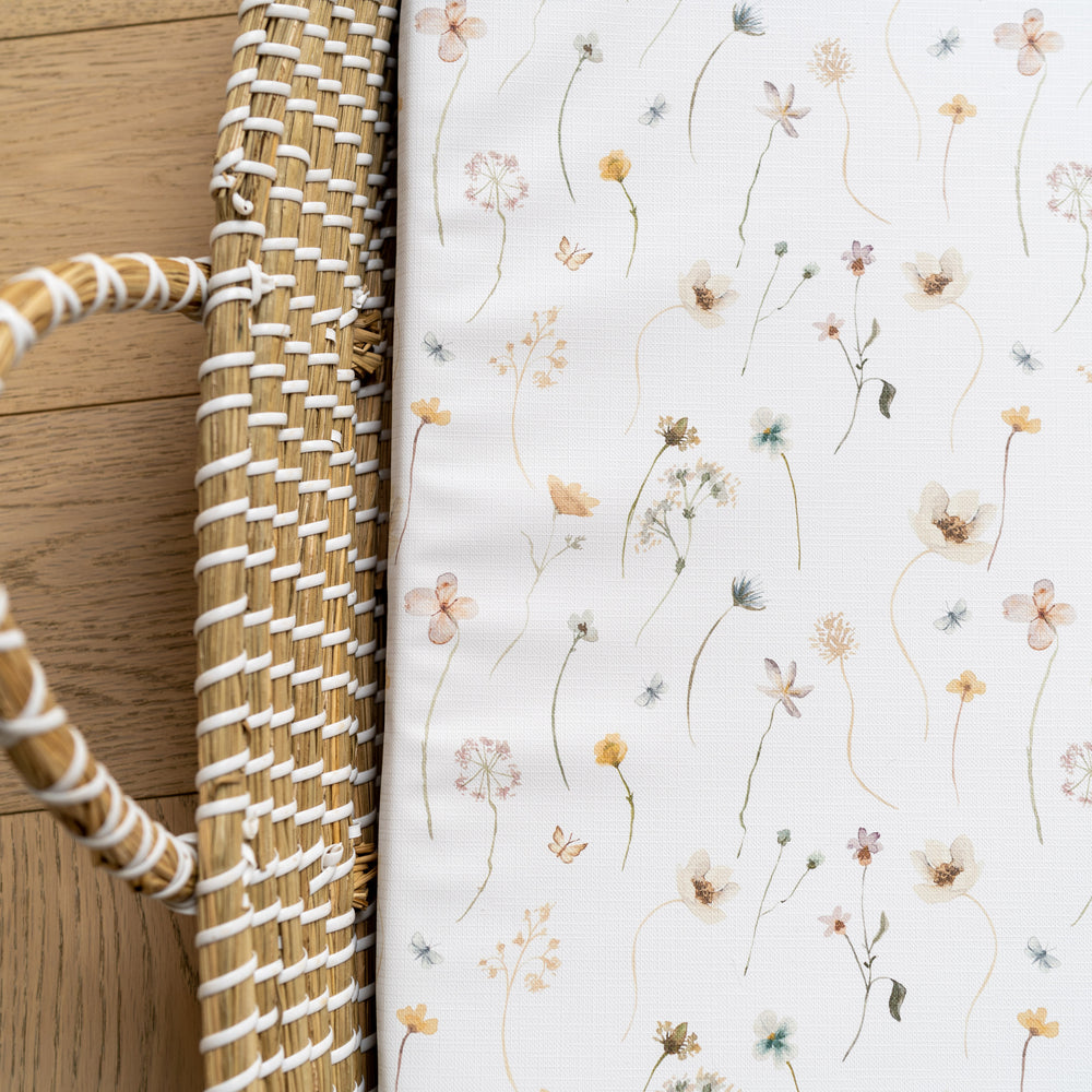Mabel & Fox -  Basket Changing Mat - Spring Flowers - Mabel & Fox