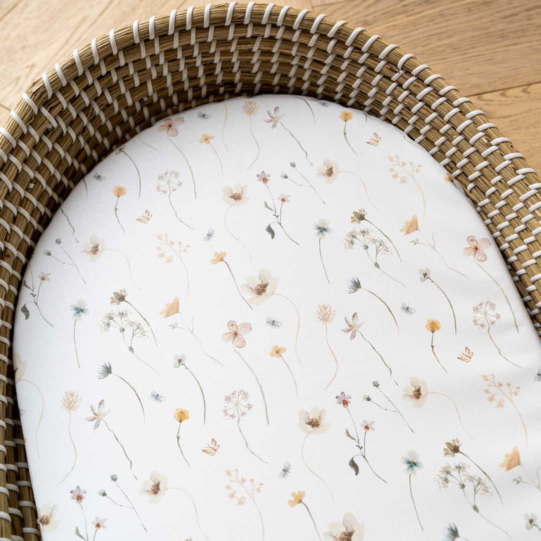 Mabel & Fox -  Basket Changing Mat - Spring Flowers - Mabel & Fox