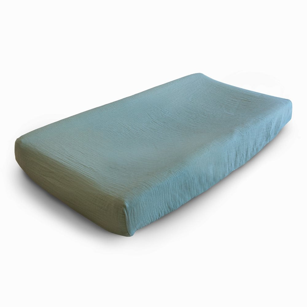 Mushie - Changing Pad Cover - Roman Green - Mabel & Fox