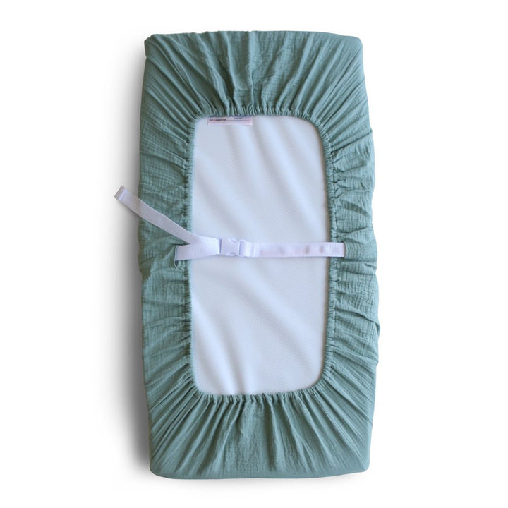 Mushie - Changing Pad Cover - Roman Green - Mabel & Fox