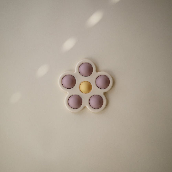 Mushie - Flower Press Toy - Soft Lilac/Daffodil/Ivory - Mabel & Fox