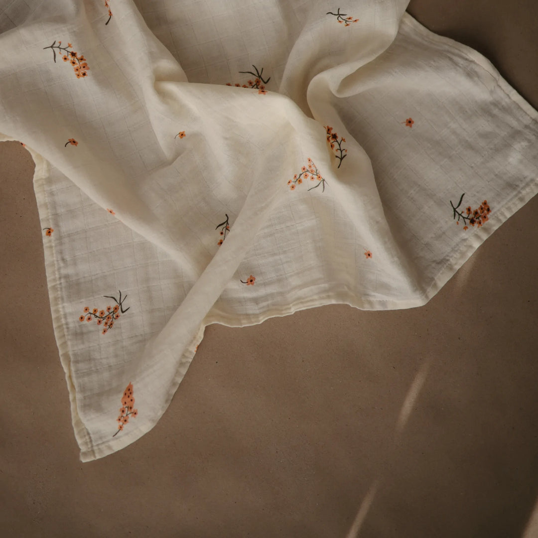 Mushie - Muslin Cloth (3 pack) - Flowers - Mabel & Fox