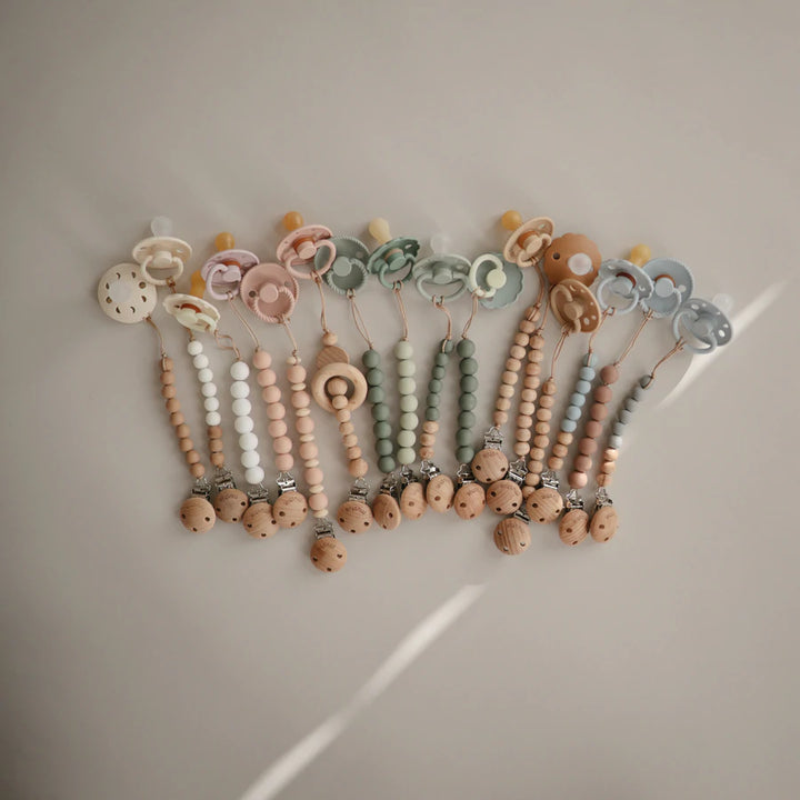 Mushie - Pacifier Clips - Halo - White - Mabel & Fox