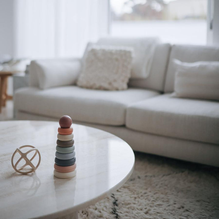 Mushie - Ring Tower Stacking Toy - Original - Mabel & Fox