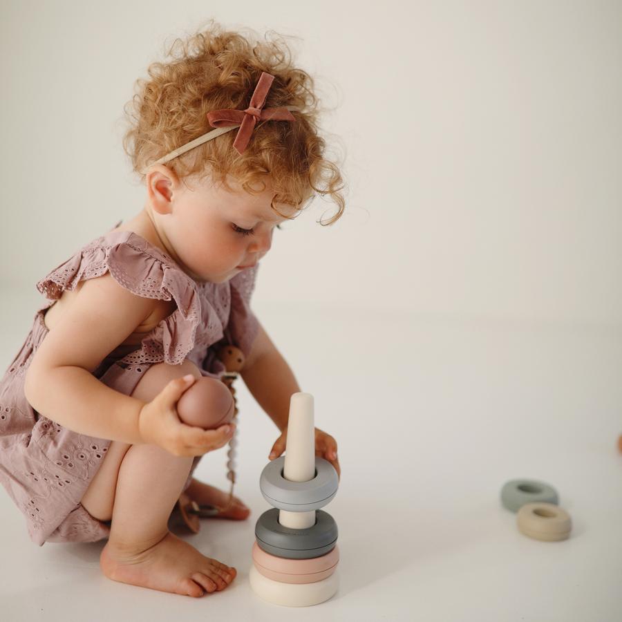 Mushie - Ring Tower Stacking Toy - Original - Mabel & Fox