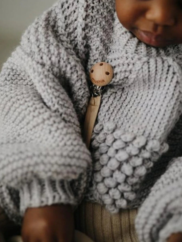 Mushie - Pacifier Fabric Clip - Natural - Mabel & Fox