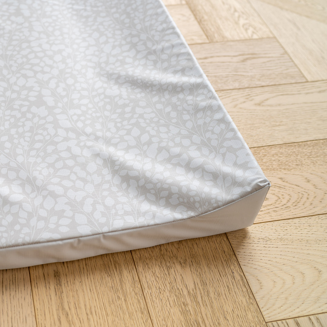 Mabel & Fox - Wedge Baby Changing Mat - Greige Leaves