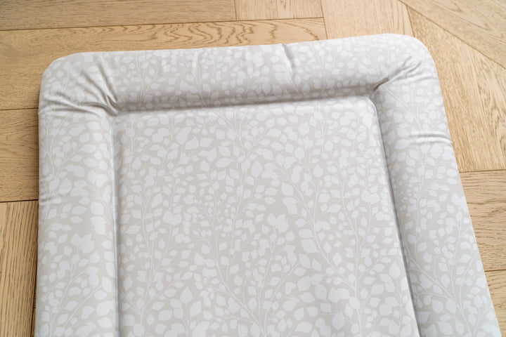 Mabel & Fox - Baby Changing Mat - Grey Leaves