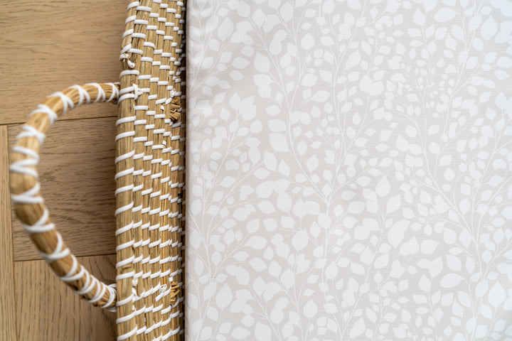 Mabel & Fox -  Basket Changing Mat - Greige Leaves