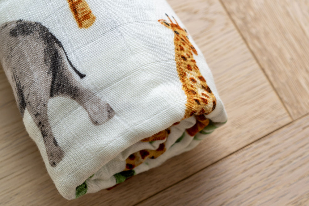 Mabel & Fox - Swaddle Muslin Blanket - Safari - Mabel & Fox
