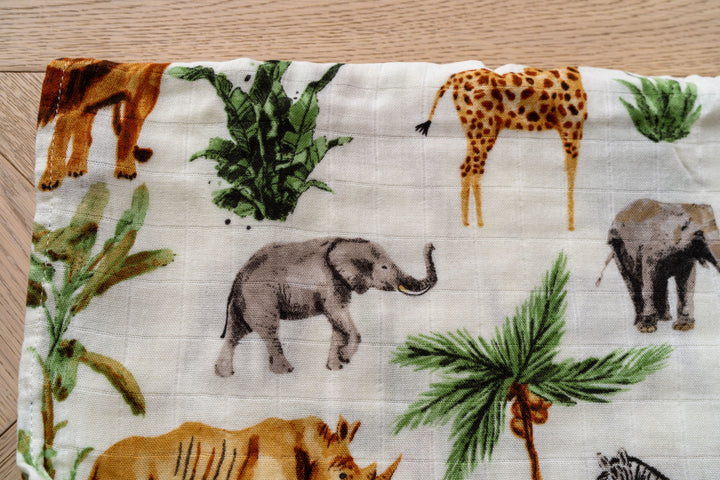 Mabel & Fox - Swaddle Muslin Blanket - Safari - Mabel & Fox