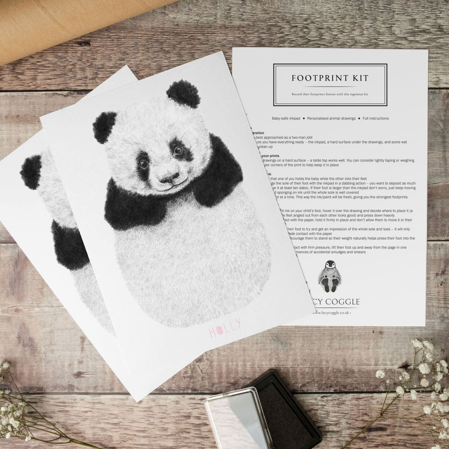 LUCY COGGLE DESIGNS - BABY PANDA FOOTPRINT KIT - Mabel & Fox