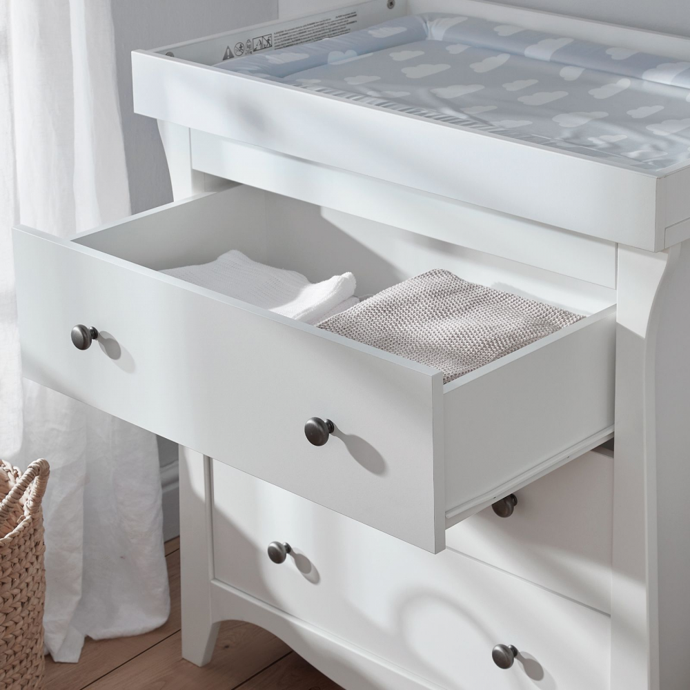 CuddleCo - Clara 3 Drawer Dresser & Changer - White