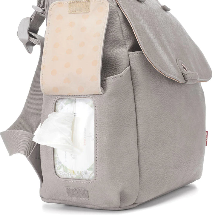 Babymel - Robyn Vegan Leather Convertible Backpack – Pale Grey