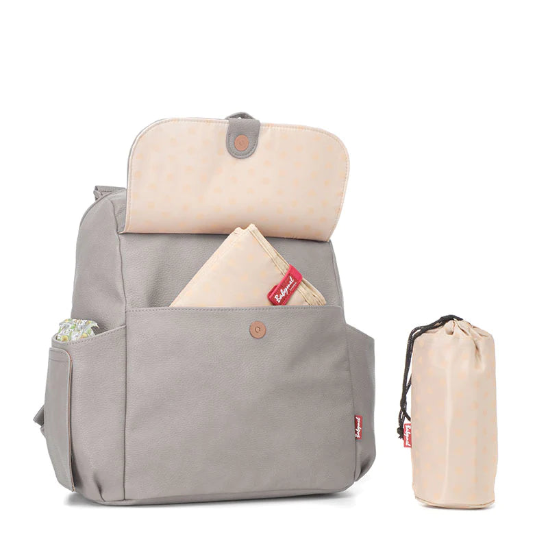 Babymel - Robyn Vegan Leather Convertible Backpack – Pale Grey