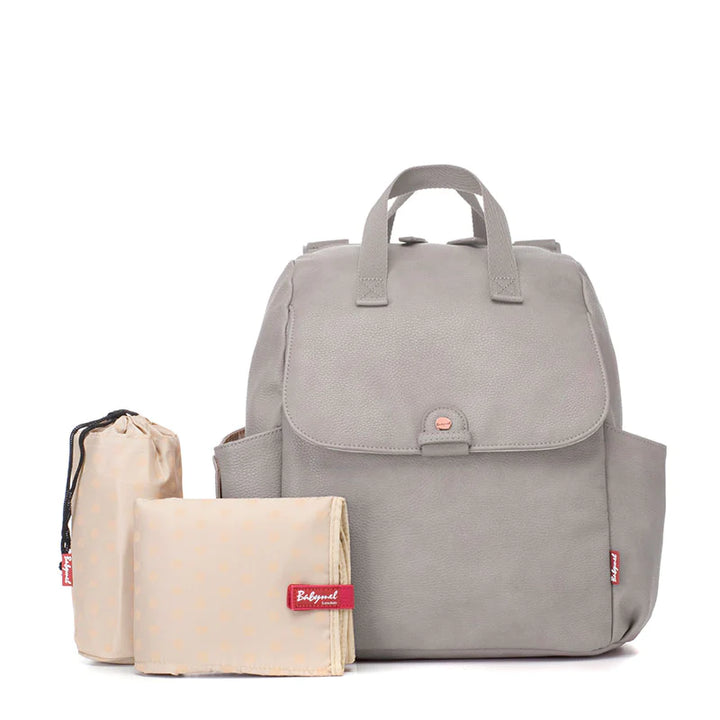 Babymel - Robyn Vegan Leather Convertible Backpack – Pale Grey