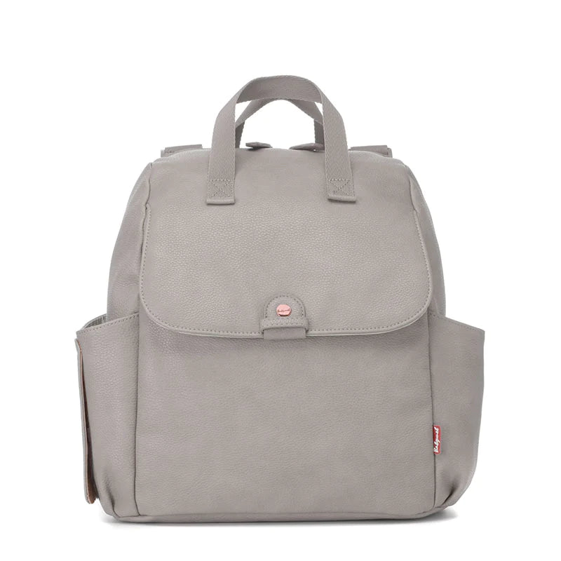 Grey faux 2025 leather backpack