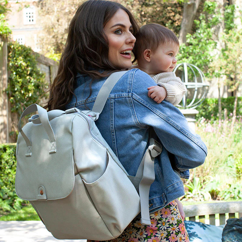 Babymel - Robyn Vegan Leather Convertible Backpack – Pale Grey