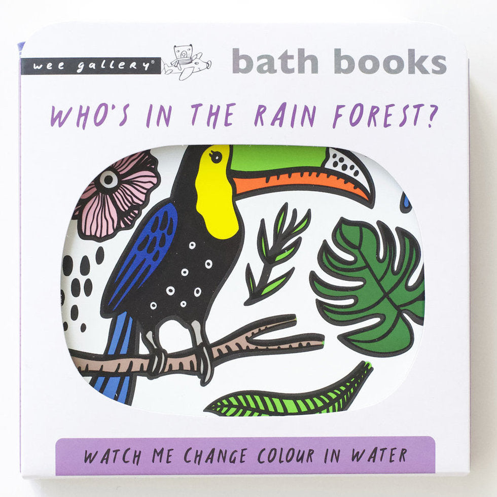Wee Gallery - Bath Book - Who's in the rainforest? - Mabel & Fox